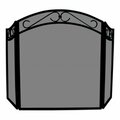 Blueprints 3 FOLD BLACK WROUGHT IRON ARCH TOP SCREEN WITH SCROLLS BL2674773